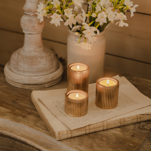Barwick Ridged 70mm Brass Tealight Holder